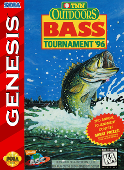 TNN Outdoors Bass Tournament '96 box art for Sega Genesis